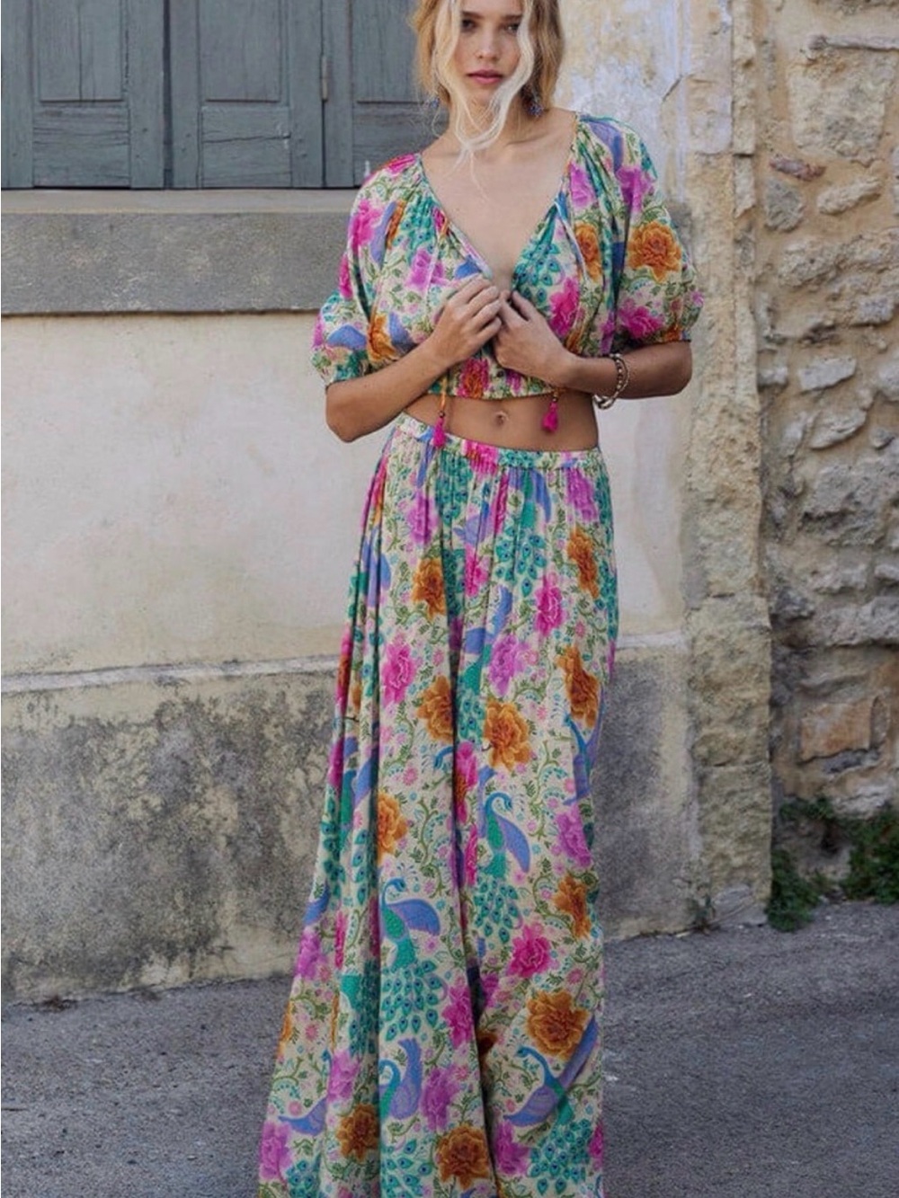 Spell Boheme Set: Maxi skirt and cropped blouse! NWT! Skirt size M/Blouse size S